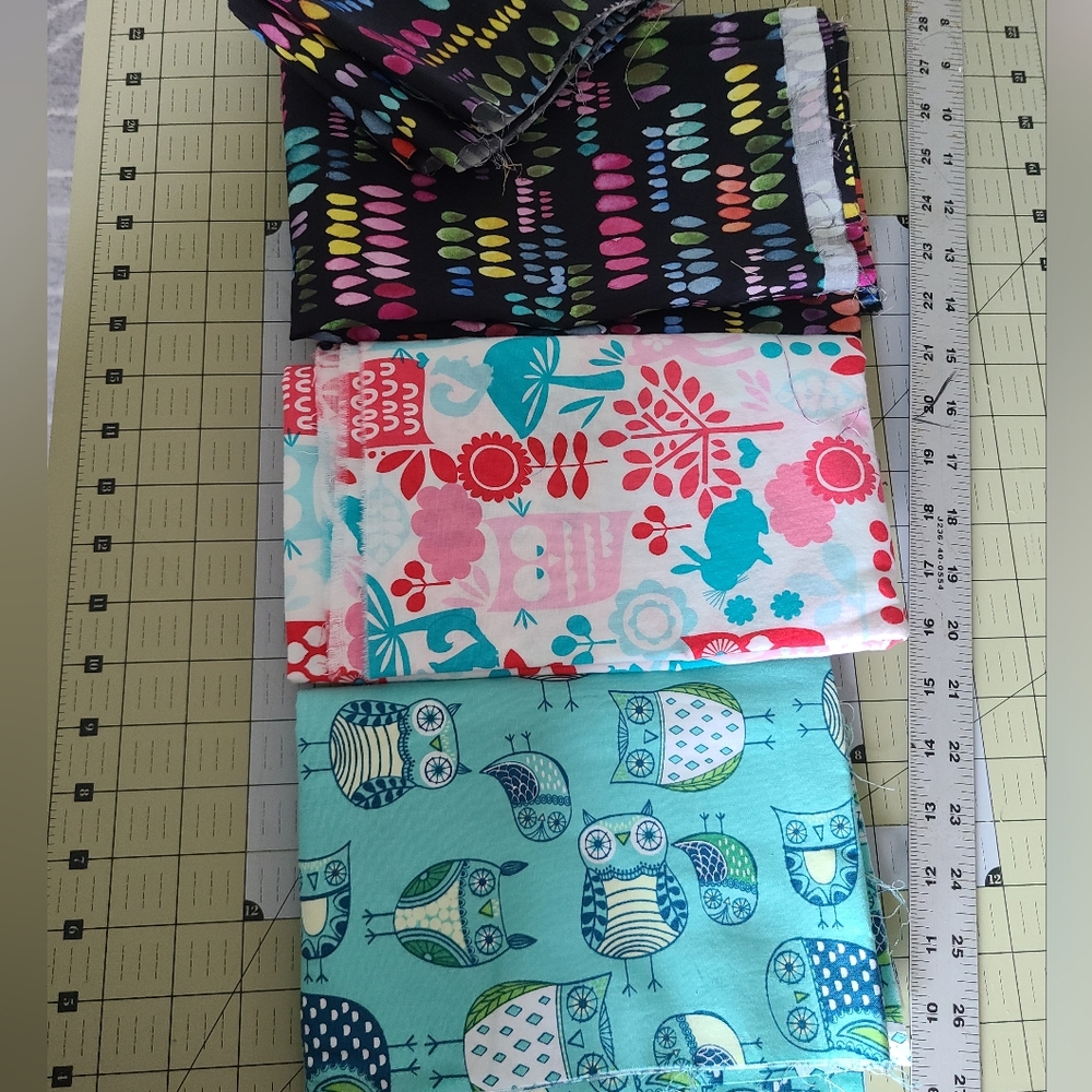 Colorful Owl and Patterned Fabrics